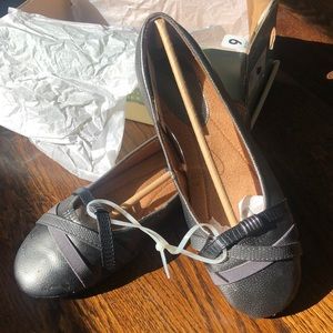 BRAND NEW Black Leather Flats